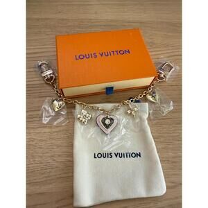 Louis Vuitton Pink Heart Monogram Bag Charm